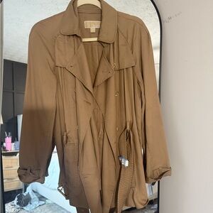 Michael Kors Brown Double-Breasted Trench Coat